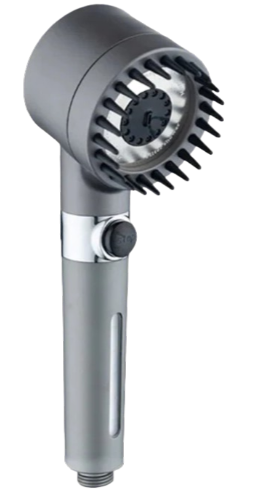 Eco-Friendly High-Pressure Handheld Shower Head in Grey